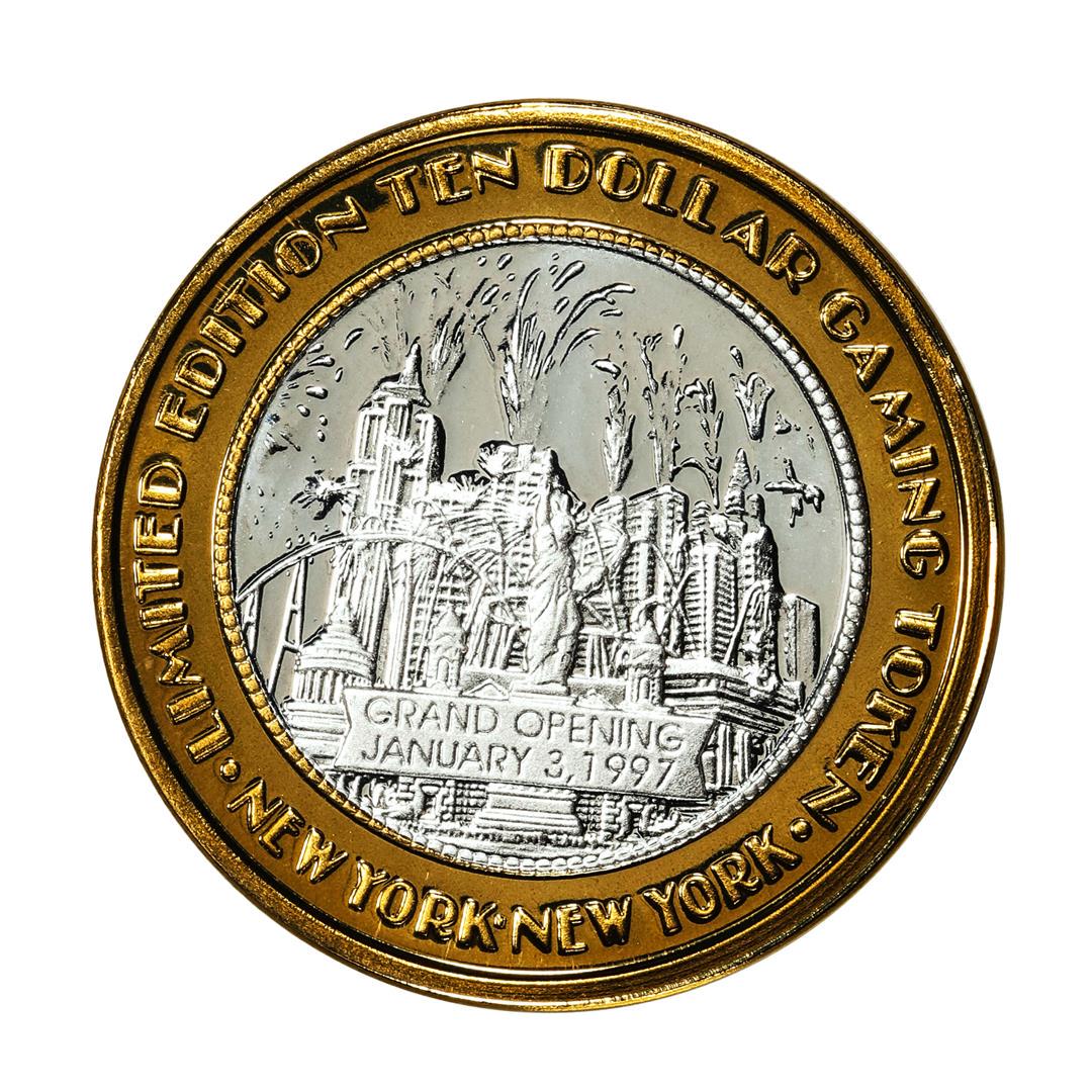 .999 Silver New York New York Hotel & Casino $10 Limited Edition Gaming Token: One .999 Silver New York New York Hotel & Casino $10 Limited Edition Gaming Token.