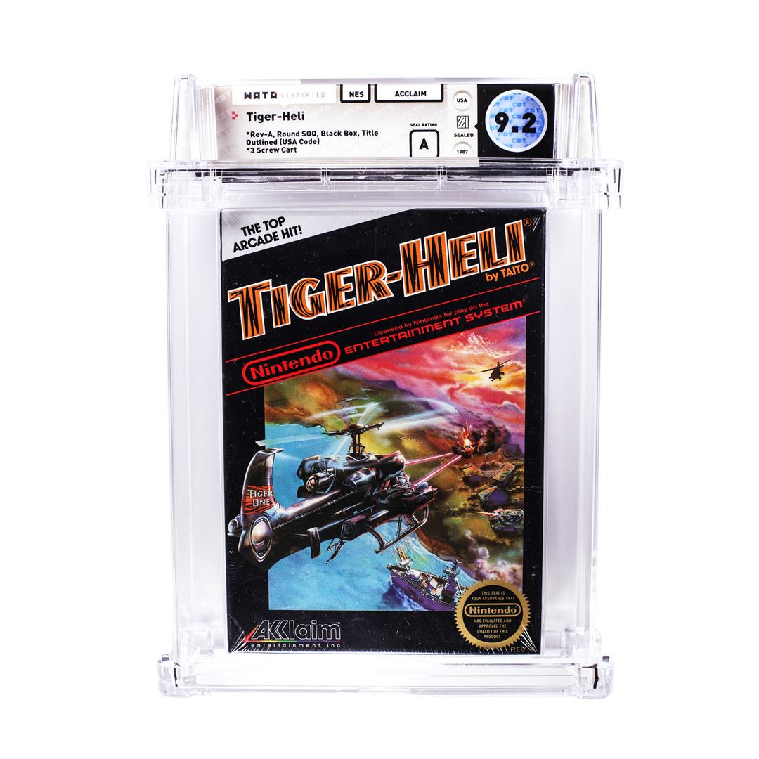 Tiger-Heli NES Nintendo Sealed Video Game WATA 9.2/A: One Tiger-Heli NES Nintendo Sealed Video Game WATA 9.2/A. WATA Graded.