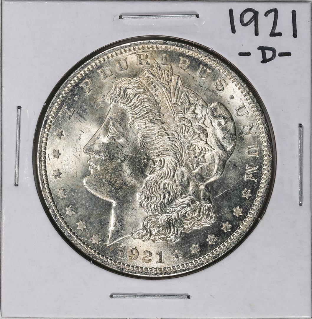 1921-D $1 Morgan Silver Dollar Coin: One 1921-D $1 Morgan Silver Dollar Coin.