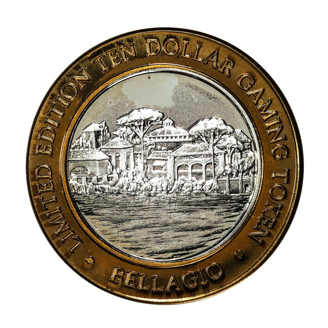 .999 Fine Silver Bellagio Las Vegas, Nevada $10 Limited Edition Gaming Token: One .999 Fine Silver Bellagio Las Vegas, Nevada $10 Limited Edition Gaming Token.
