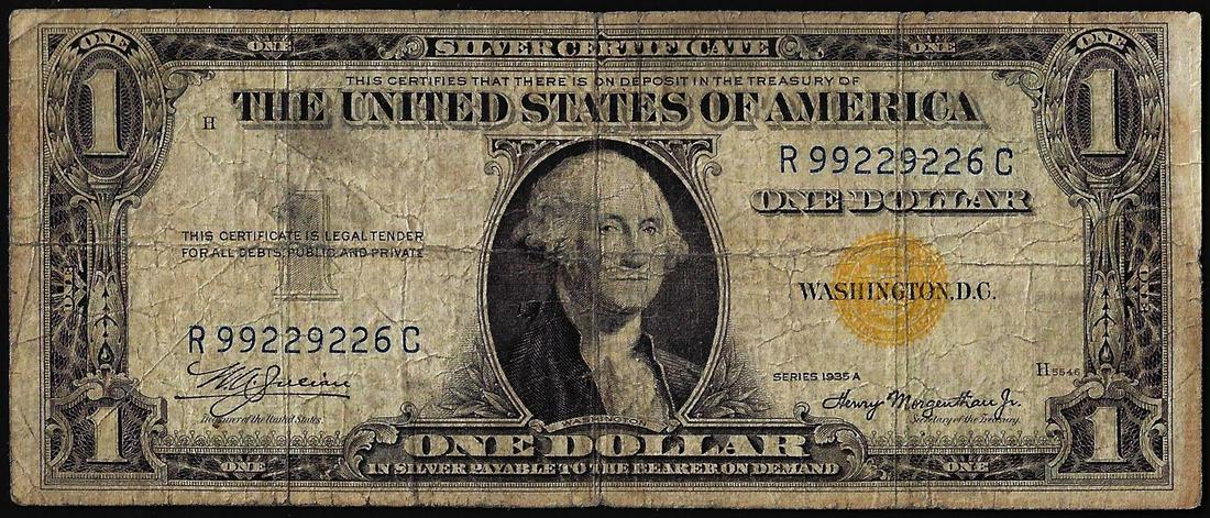 1935A $1 North Africa WWII Emergency Issue Silver Certificate Note: One 1935A $1 North Africa WWII Emergency Issue Silver Certificate Note.