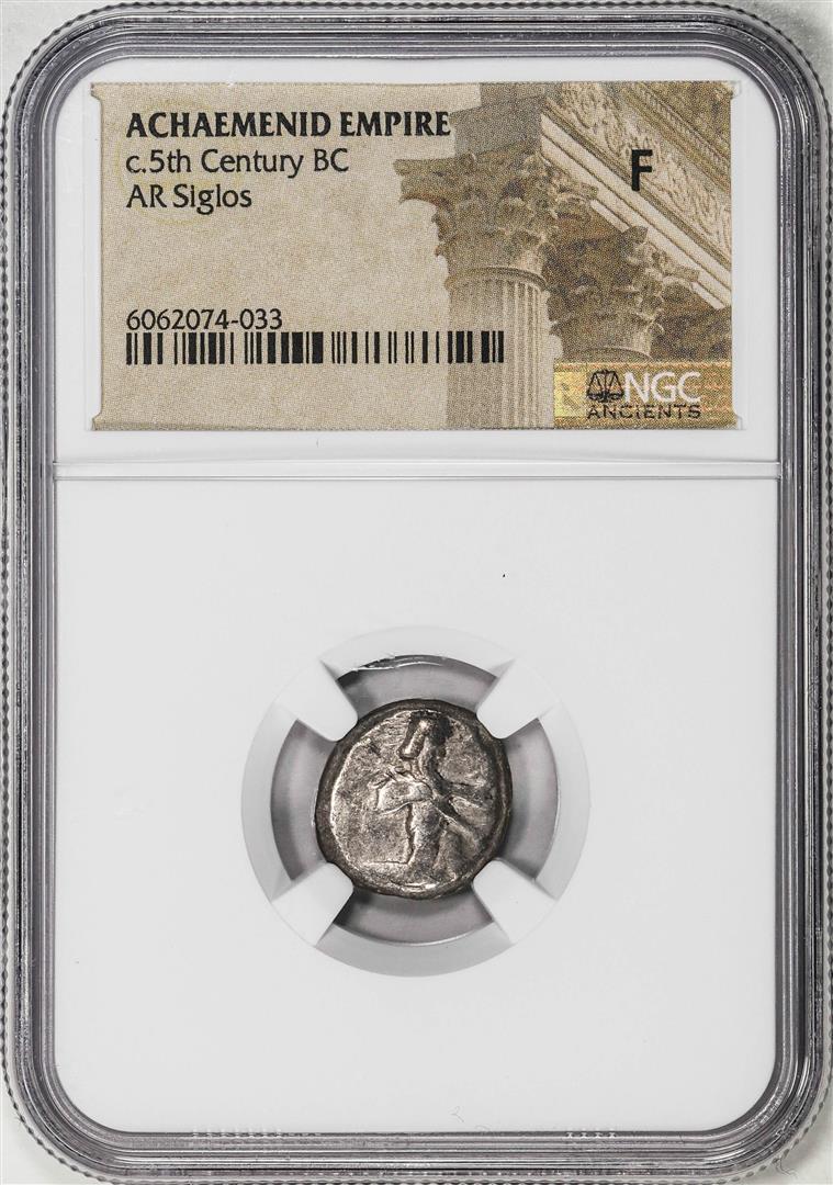 Greek Achaemenid Empire 5th Century BC AR Siglos Ancient Coin NGC F: One Greek Achaemenid Empire 5th Century BC AR Siglos Ancient Coin NGC F. NGC Certified.