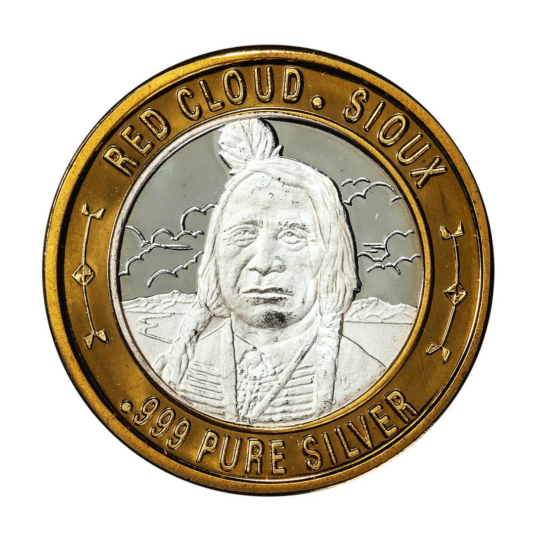 999 Silver Red Cloud Sioux $10 Casino Limited Native American