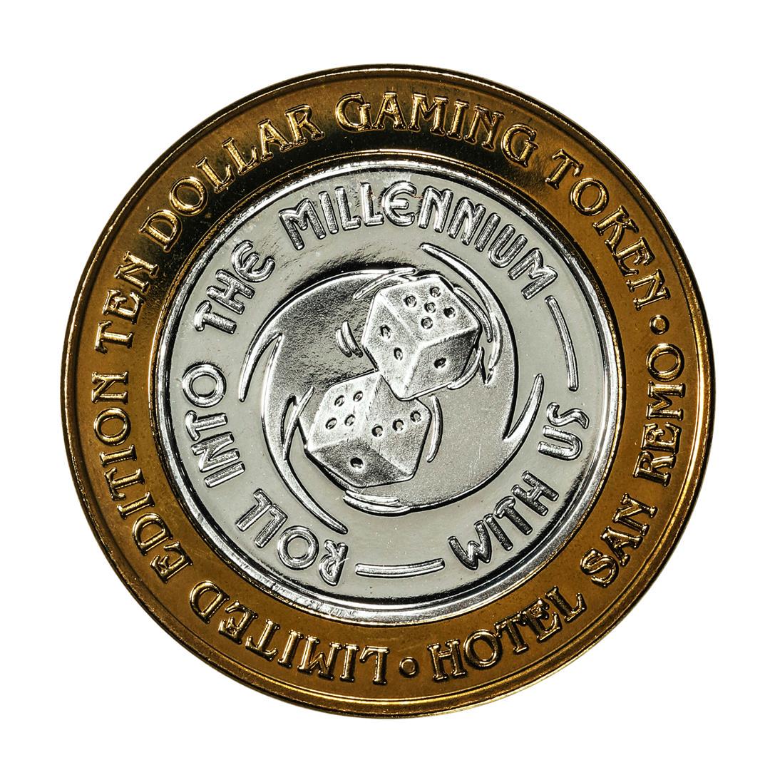 .999 Silver Hotel San Remo Las Vegas, Nevada $10 Casino Limited Edition Gaming Token: One .999 Silver Hotel San Remo Las Vegas, Nevada $10 Casino Limited Edition Gaming Token.