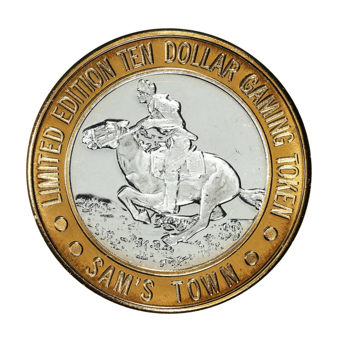 .999 Silver Sam Boyd's Sam's Town Las Vegas $10 Casino Gaming Token Limited Edition: One .999 Silver Sam Boyd's Sam's Town Las Vegas $10 Casino Gaming Token Limited Edition.