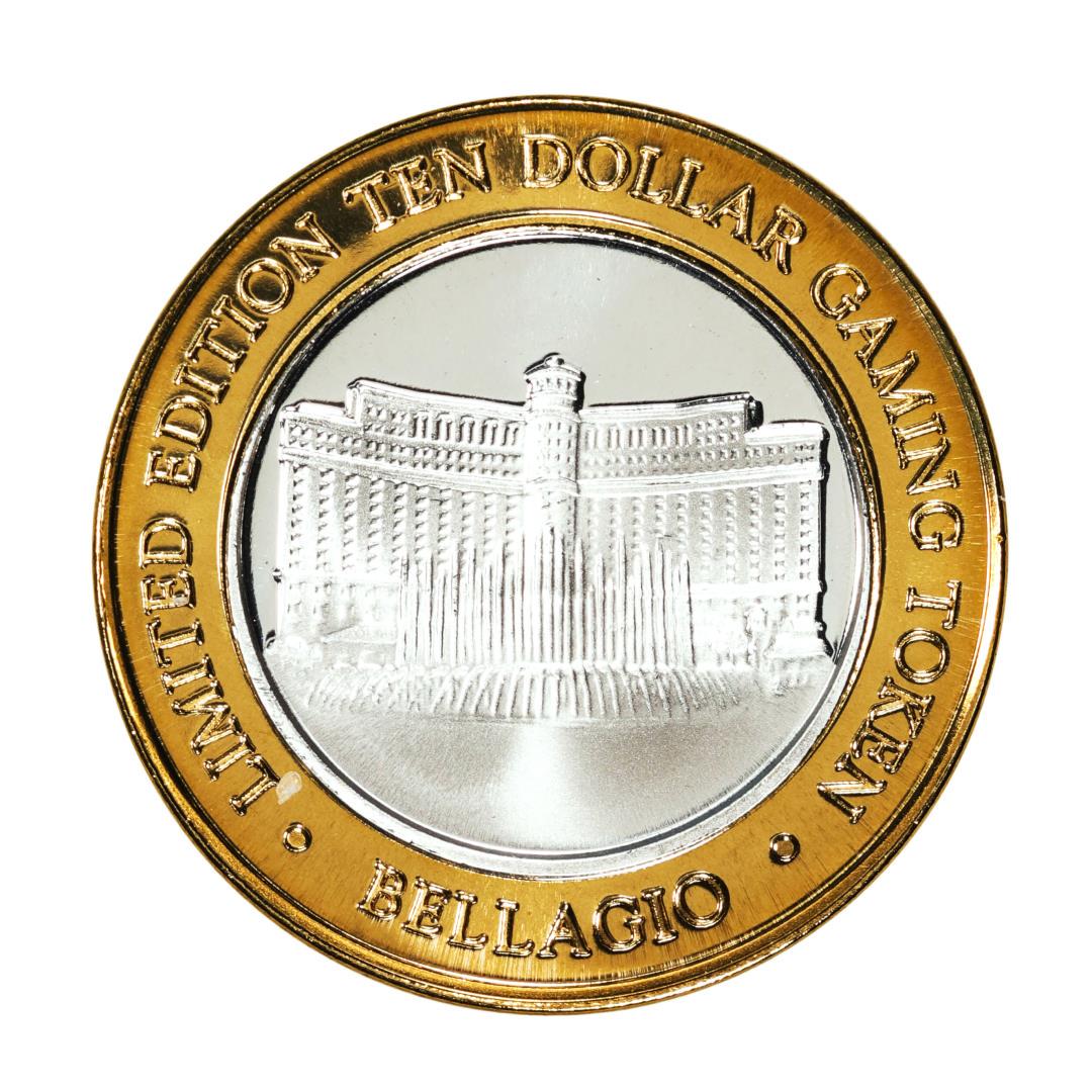 .999 Fine Silver Bellagio Las Vegas, Nevada $10 Limited Edition Gaming Token: One .999 Fine Silver Bellagio Las Vegas, Nevada $10 Limited Edition Gaming Token.