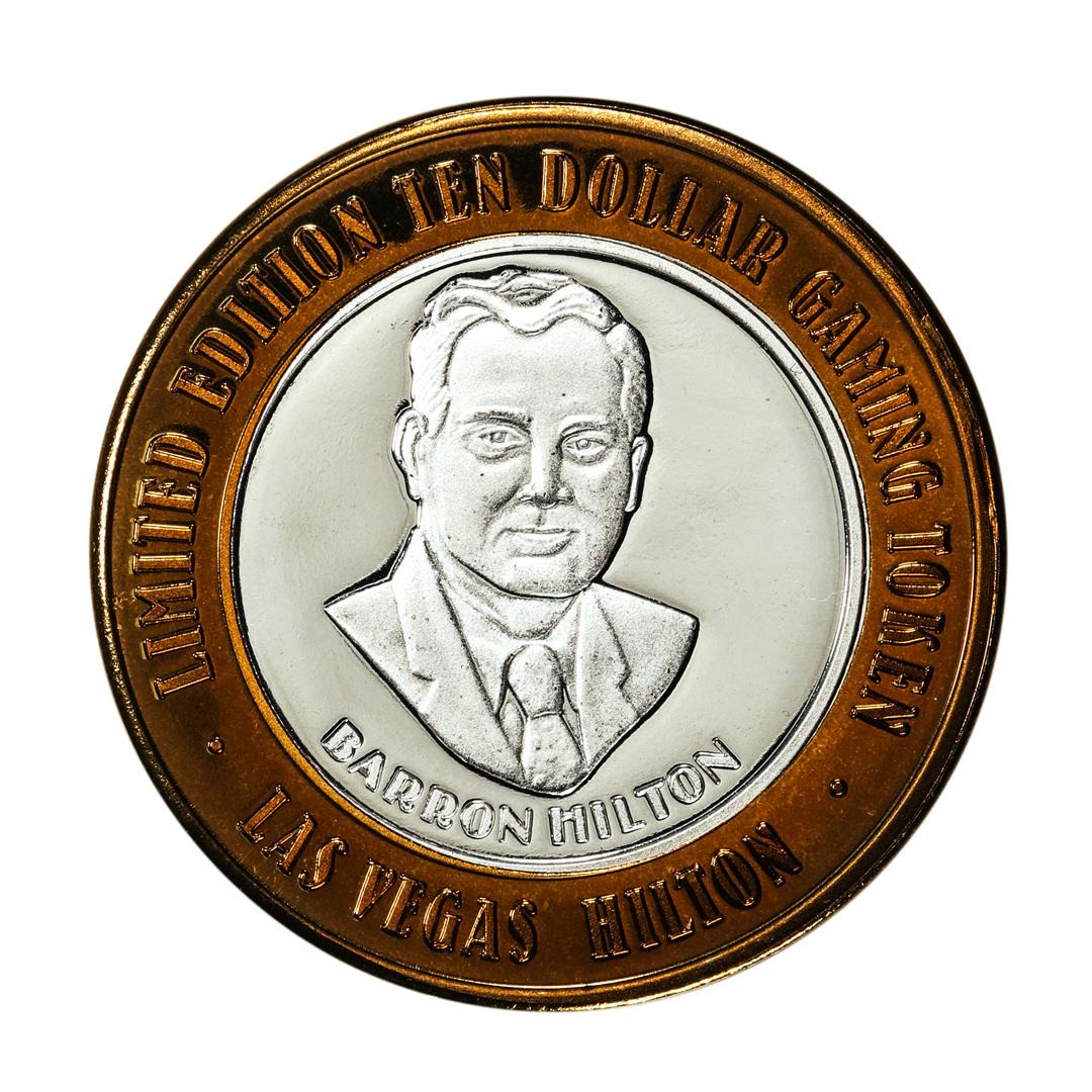 .999 Silver Hilton Las Vegas, Nevada $10 Casino Limited Edition Gaming Token: One .999 Silver Hilton Las Vegas, Nevada $10 Casino Limited Edition Gaming Token.