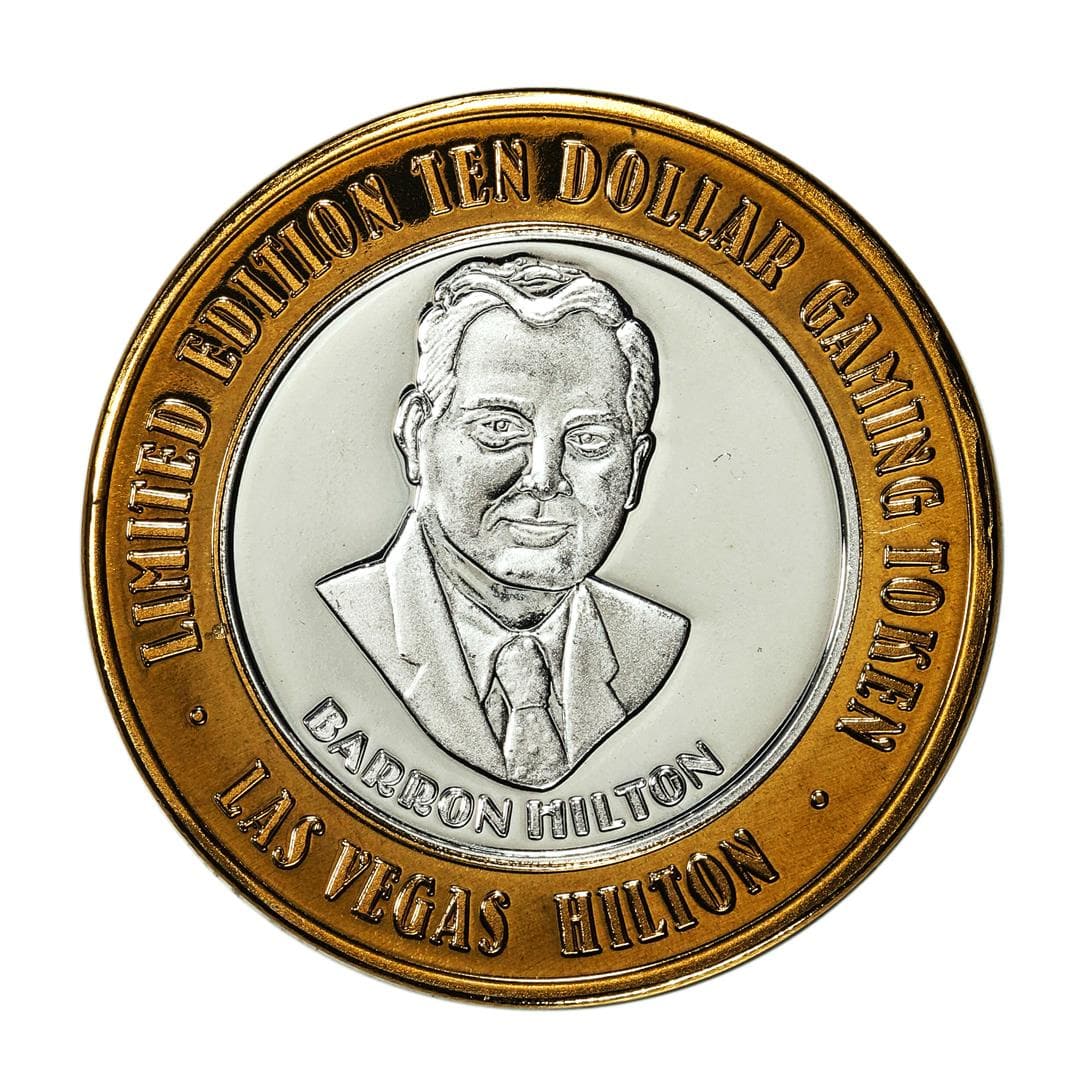 .999 Silver Hilton Las Vegas, Nevada $10 Casino Limited Edition Gaming Token: One .999 Silver Hilton Las Vegas, Nevada $10 Casino Limited Edition Gaming Token.