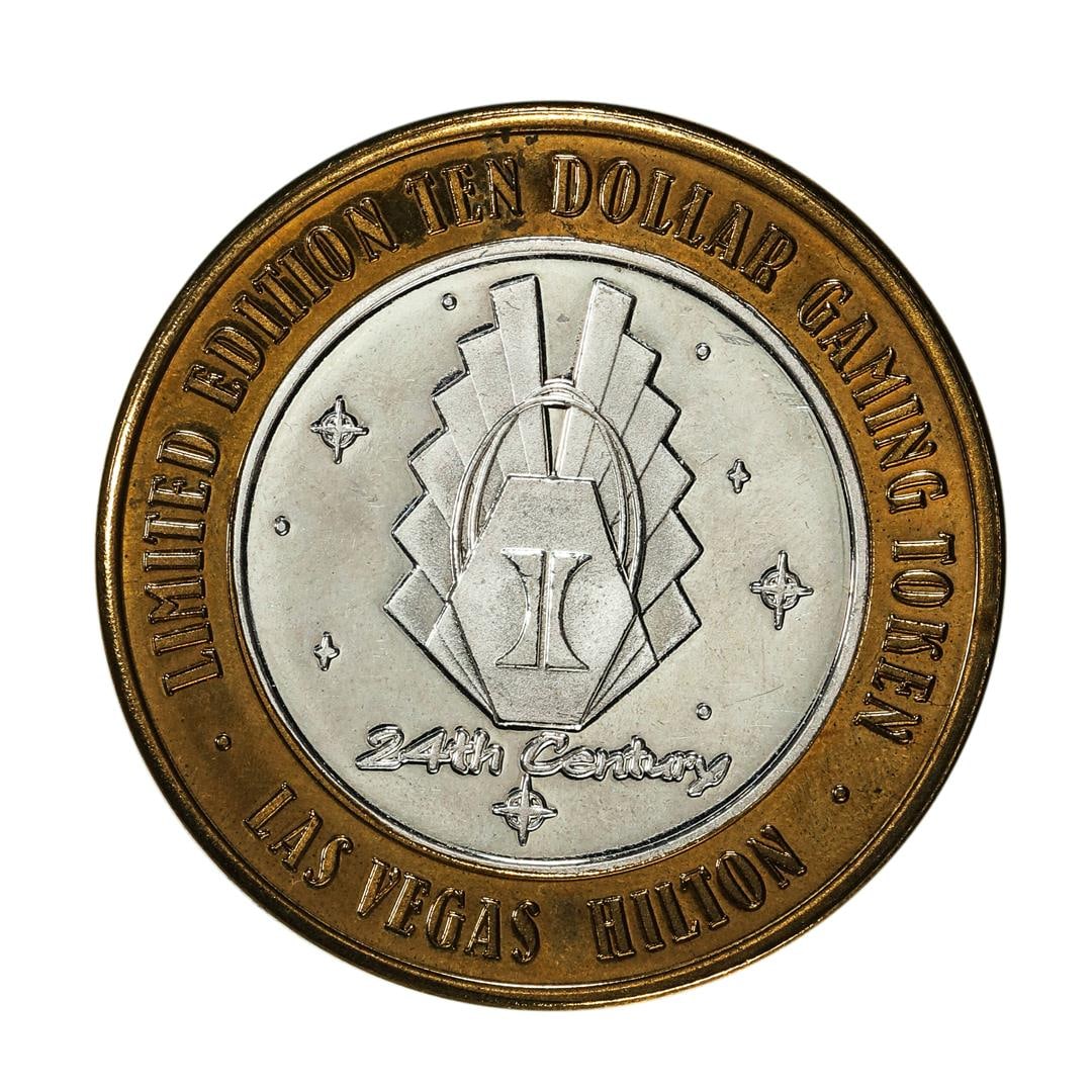 .999 Silver Hilton Las Vegas, Nevada $10 Casino Limited Edition Gaming Token: One .999 Silver Hilton Las Vegas, Nevada $10 Casino Limited Edition Gaming Token.
