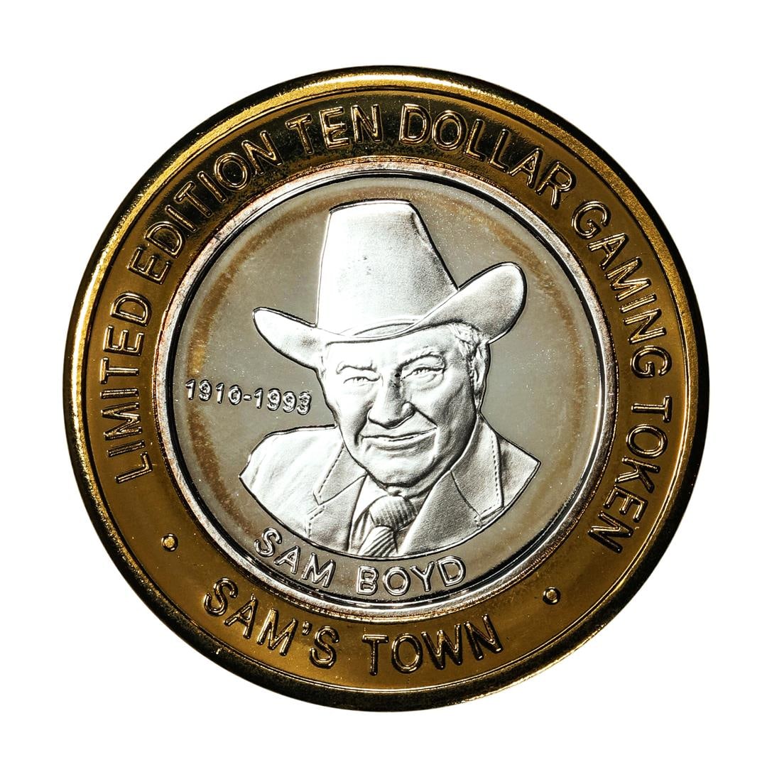 .999 Silver Sam's Town Las Vegas, Nevada $10 Limited Edition Casino Gaming Token: One .999 Silver Sam's Town Las Vegas, Nevada $10 Limited Edition Casino Gaming Token.