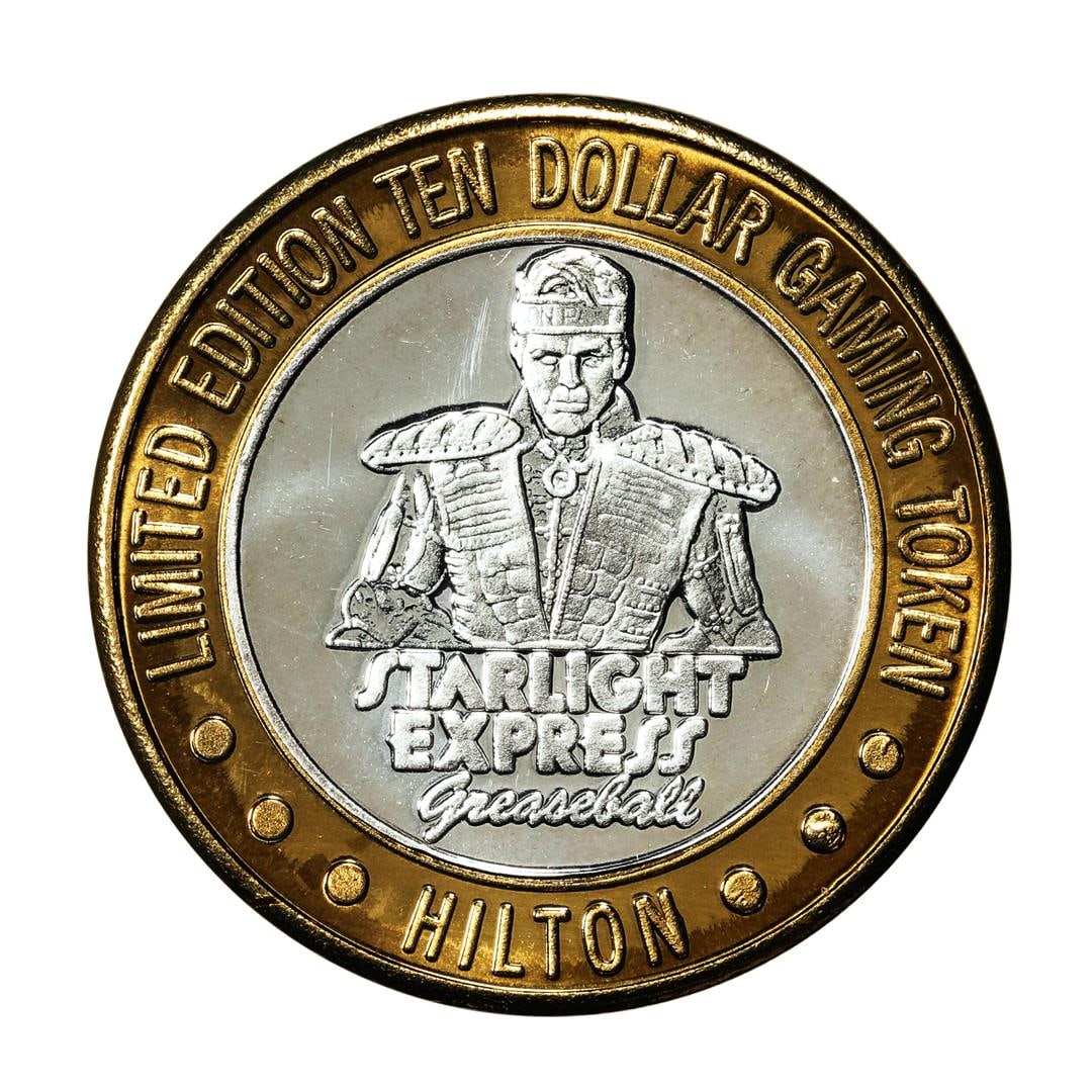 .999 Fine Silver Hilton Starlight Las Vegas $10 Casino Limited Edition Gaming Token: One .999 Fine Silver Hilton Starlight Las Vegas $10 Casino Limited Edition Gaming Token.