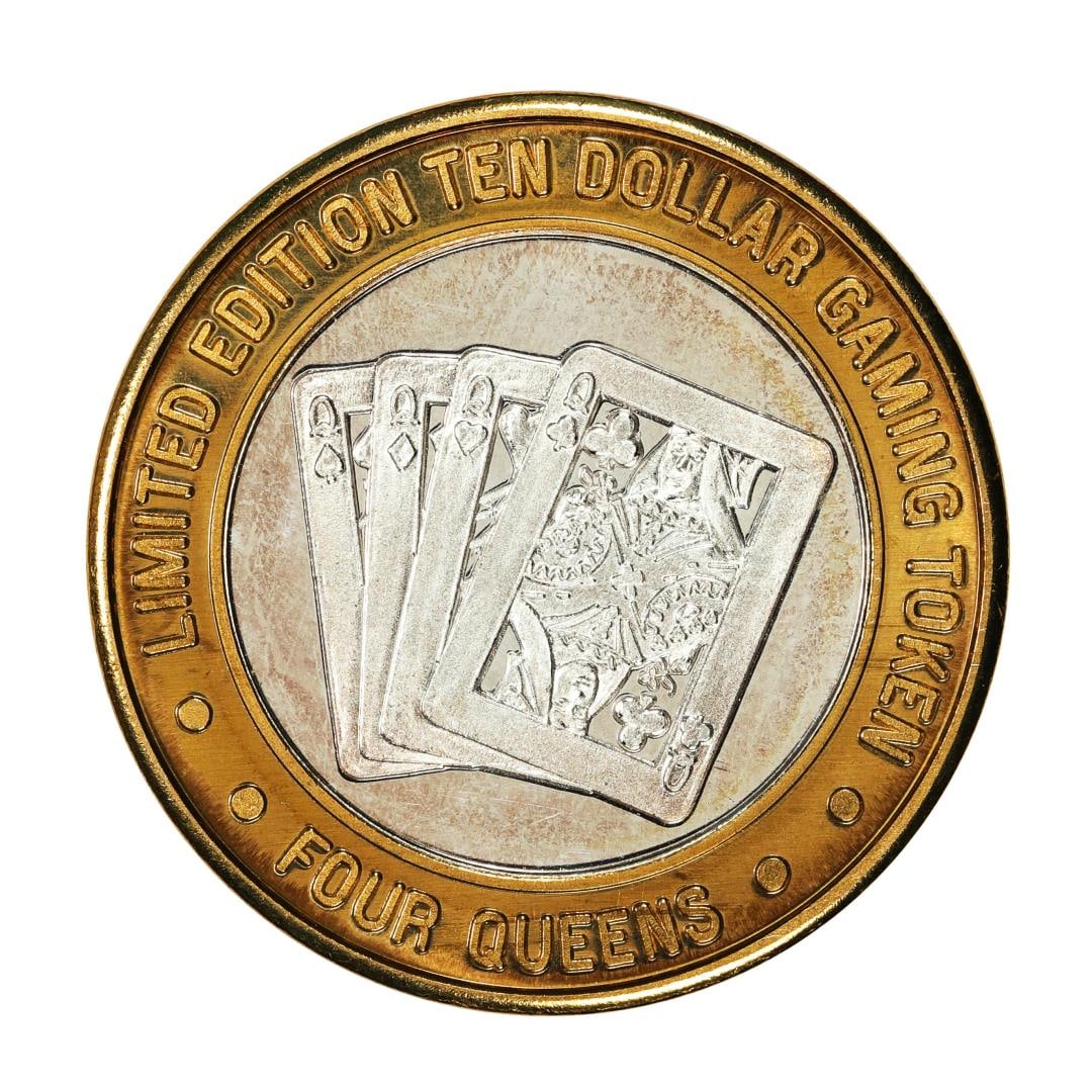 .999 Silver Four Queens Casino Hotel Las Vegas $10 Limited Edition Gaming Token: One .999 Silver Four Queens Casino Hotel Las Vegas $10 Limited Edition Gaming Token.
