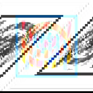Yaacov Agam Limited Edition Mixed Media on Board: This is a limited edition agamograph by Yaakov Agam, numbered 70/99 and hand signed by the artist. This piece is custom framed. Includes Letter of Authenticity. Measures approx. 21" x 21" (frame), 12"