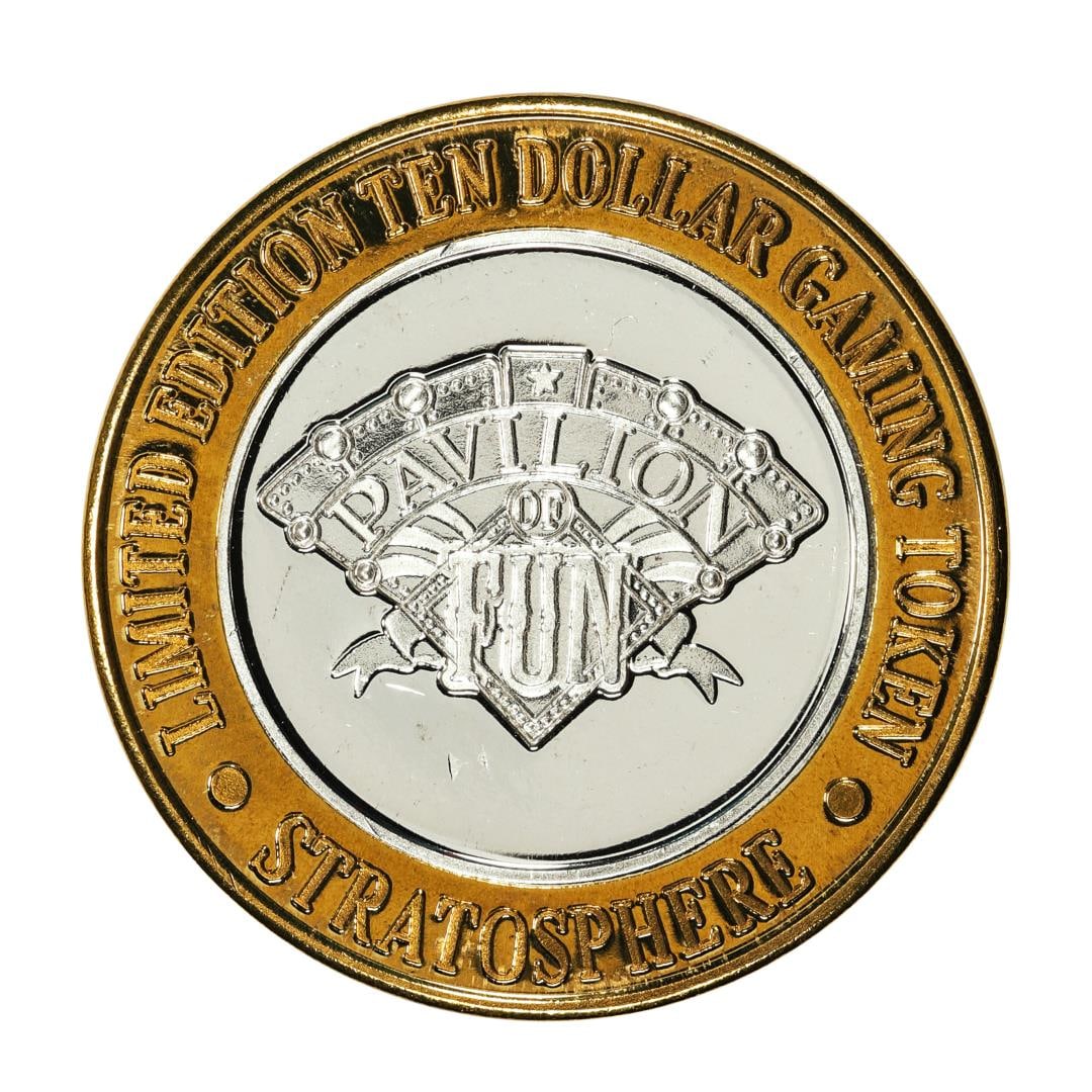 .999 Silver Stratosphere Las Vegas, Nevada $10 Casino Limited Edition Gaming Token: One .999 Silver Stratosphere Las Vegas, Nevada $10 Casino Limited Edition Gaming Token.