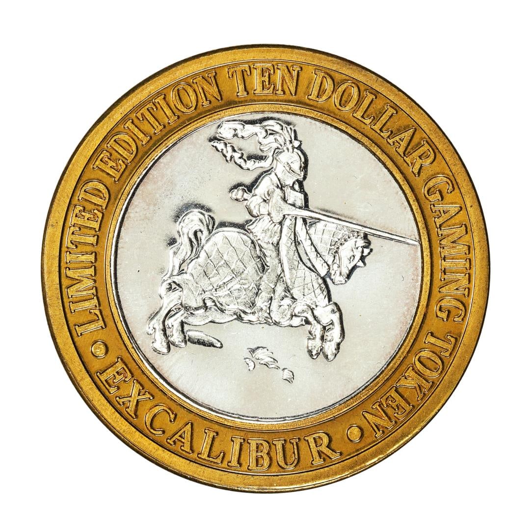 .999 Silver Excalibur Las Vegas, Nevada $10 Casino Limited Edition Gaming Token: One .999 Silver Excalibur Las Vegas, Nevada $10 Casino Limited Edition Gaming Token.