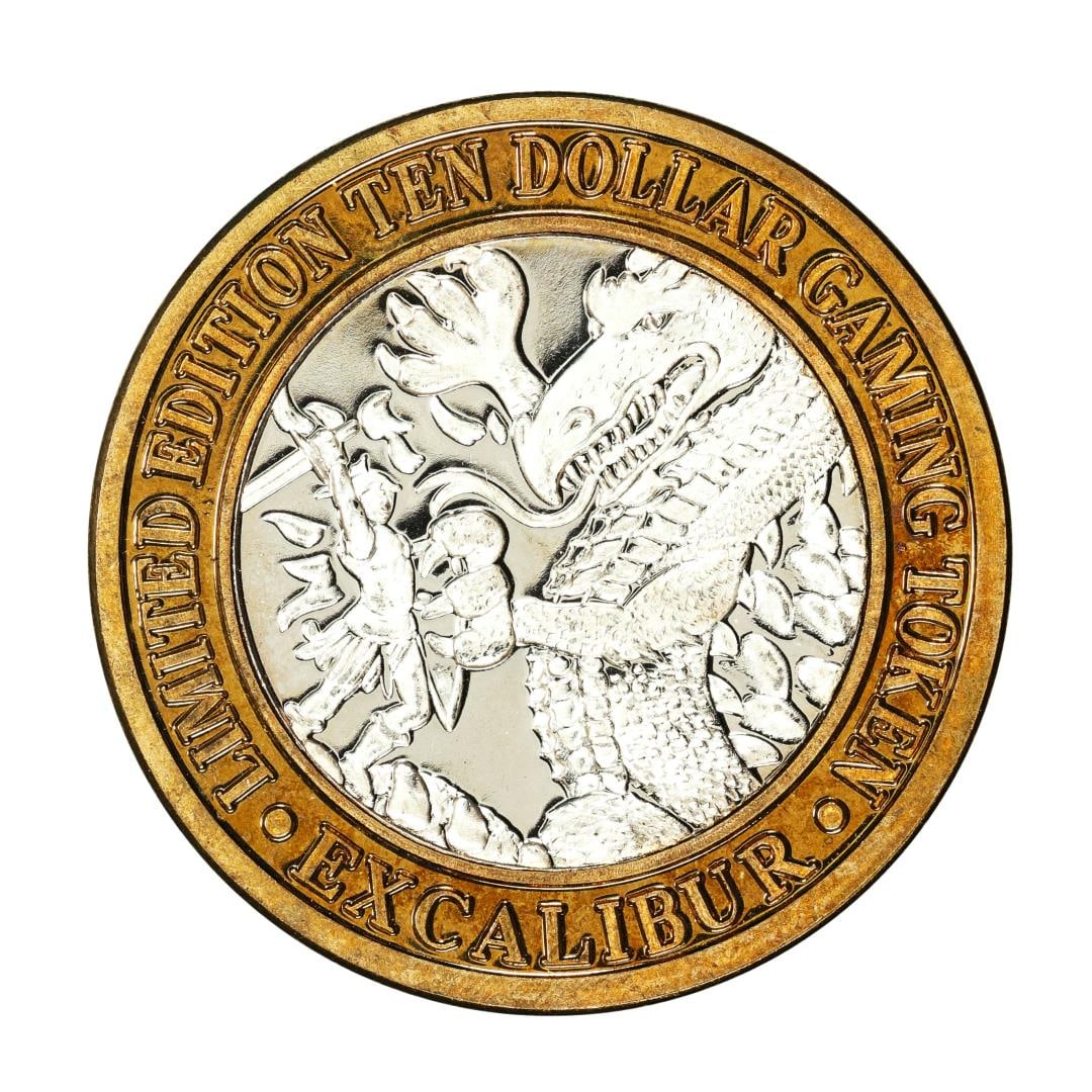 .999 Silver Excalibur Las Vegas, Nevada $10 Casino Limited Edition Gaming Token: One .999 Silver Excalibur Las Vegas, Nevada $10 Casino Limited Edition Gaming Token.