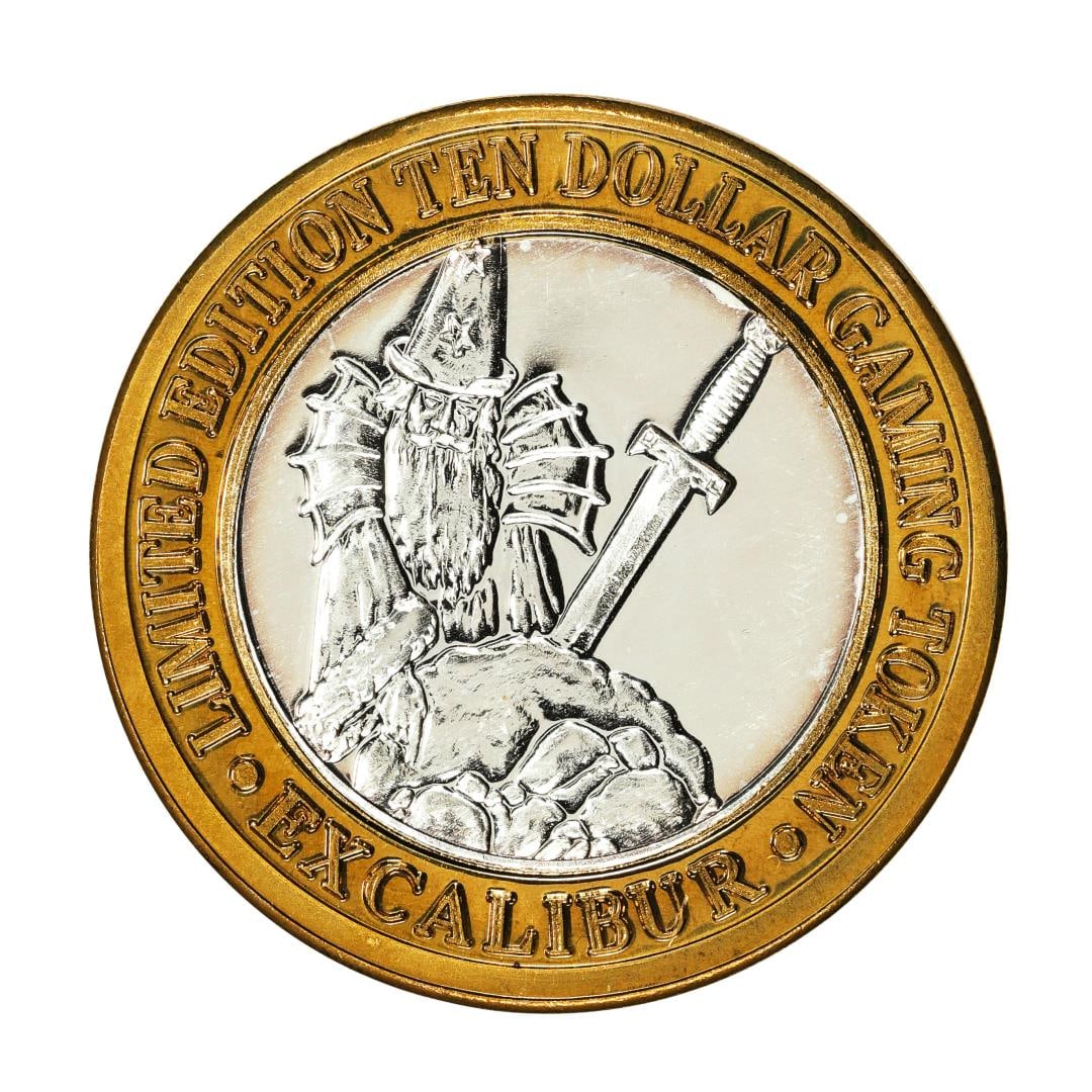 .999 Silver Excalibur Las Vegas, Nevada $10 Casino Limited Edition Gaming Token: One .999 Silver Excalibur Las Vegas, Nevada $10 Casino Limited Edition Gaming Token.