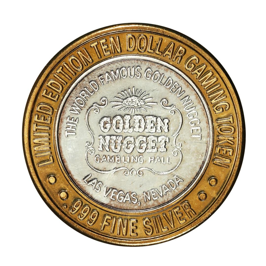 .999 Silver Golden Nugget Las Vegas, Nevada $10 Casino Limited Edition Gaming Token: One .999 Silver Golden Nugget Las Vegas, Nevada $10 Casino Limited Edition Gaming Token.