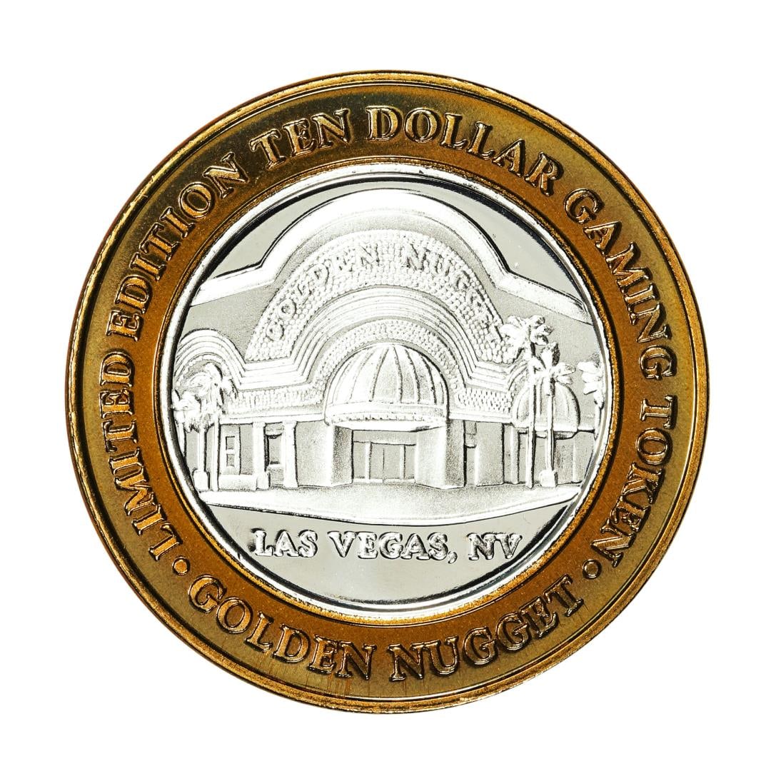 .999 Silver Golden Nugget Las Vegas, Nevada $10 Casino Limited Edition Gaming Token: One .999 Silver Golden Nugget Las Vegas, Nevada $10 Casino Limited Edition Gaming Token.