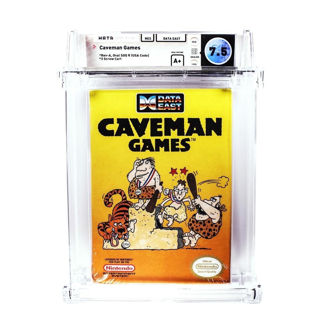 Caveman Games NES Nintendo Sealed Video Game WATA 7.5/A+: One Caveman Games NES Nintendo Sealed Video Game WATA 7.5/A+. WATA Graded.