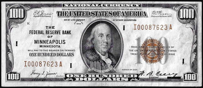 1929 Series $50 Federal Reserve National Bank Note Fine