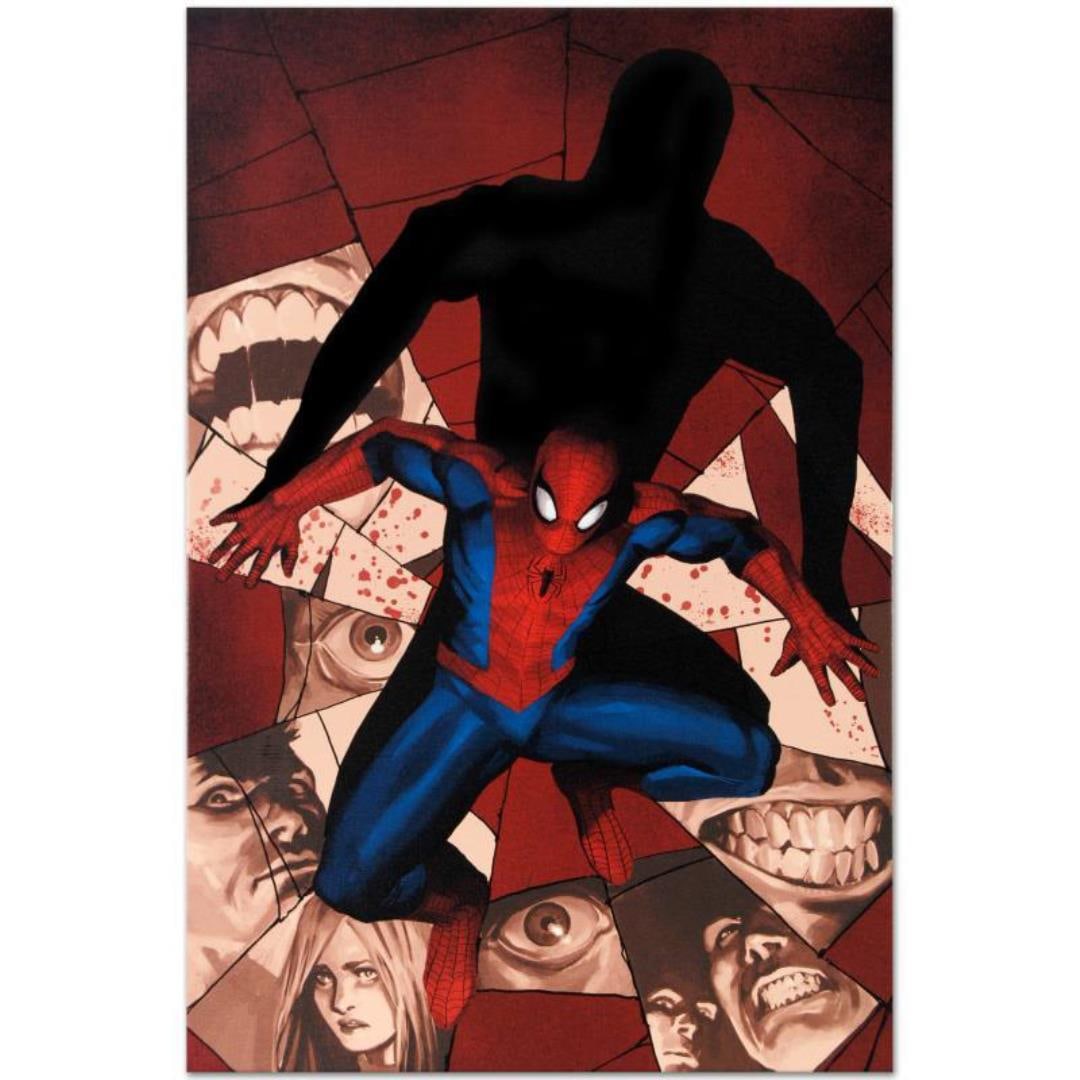 Marvel Comics "Fear Itself: Spider-Man #1" Limited Edition Giclee on Canvas: A piece of comic book history, this limited edition, from original art by Marko Djurdjevic, depicts Spider-Man. Marko Djurdjevic was discovered by Marvel after posting a series of re-designs for popul
