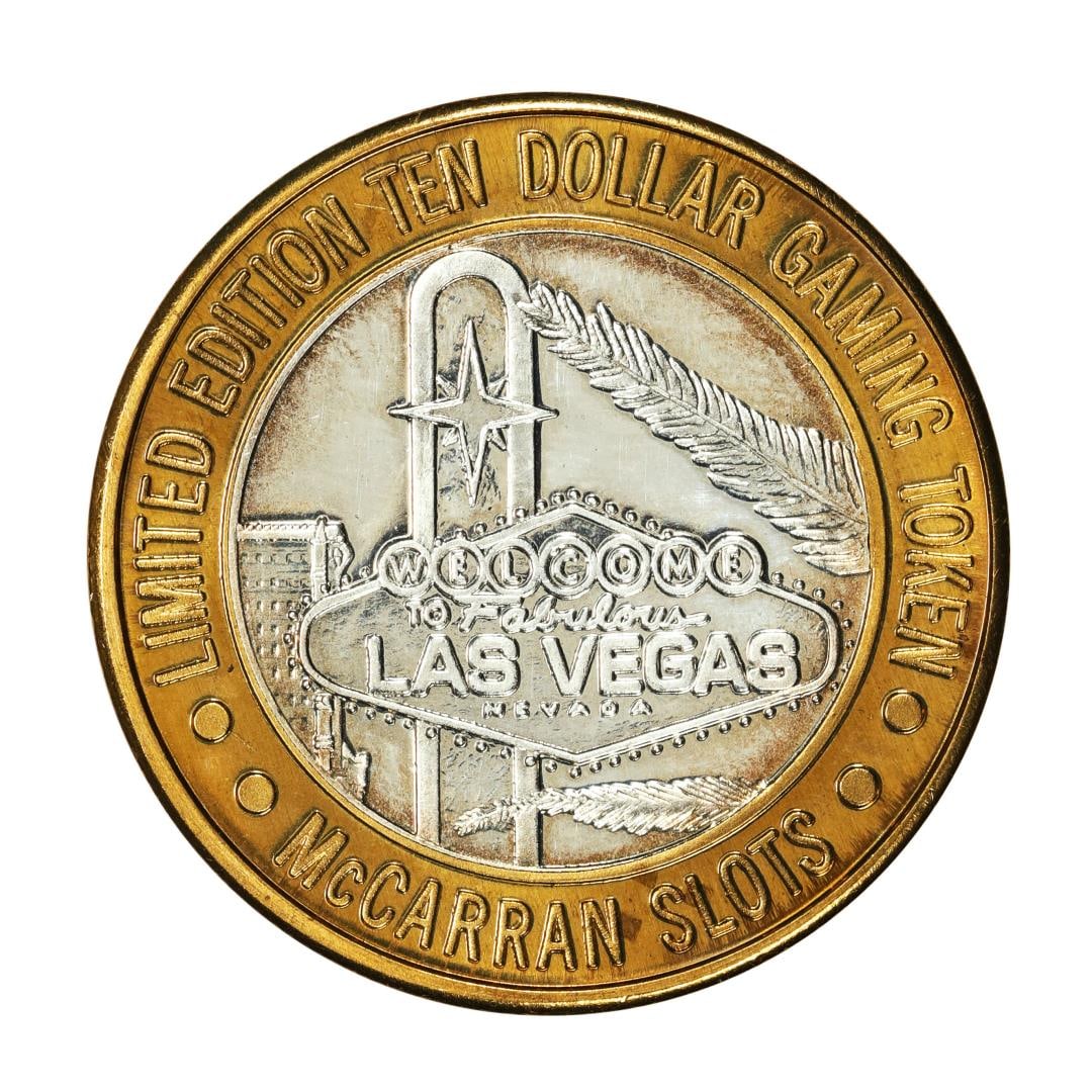.999 Silver McCarran International Airport Las Vegas, Nevada $10 Limited Gaming Token: One .999 Silver McCarran International Airport Las Vegas, Nevada $10 Limited Gaming Token.
