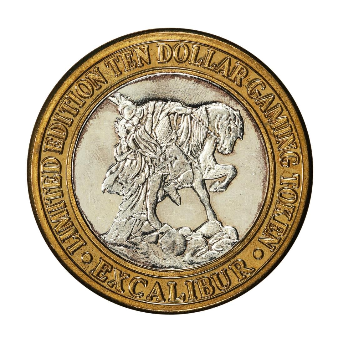 .999 Silver Excalibur Las Vegas Nevada $10 Casino Limited Edition Gaming Token: One .999 Silver Excalibur Las Vegas Nevada $10 Casino Limited Edition Gaming Token.