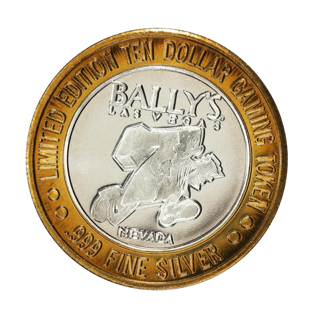 .999 Silver Bally's Las Vegas, Nevada $10 Casino Limited Edition Gaming Token: One .999 Silver Bally's Las Vegas, Nevada $10 Casino Limited Edition Gaming Token.