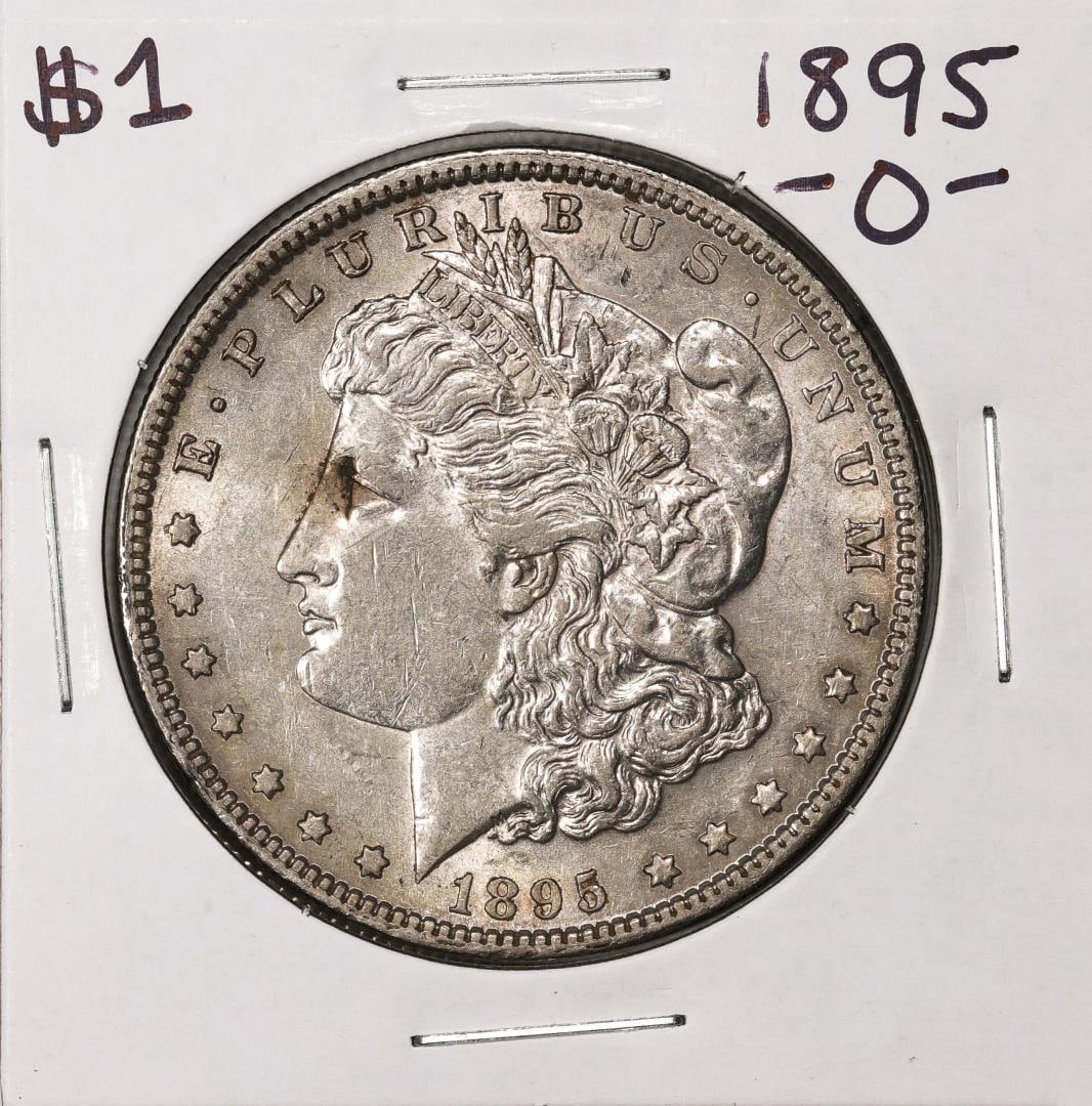 1895-O $1 Morgan Silver Dollar Coin: One 1895-O $1 Morgan Silver Dollar Coin.