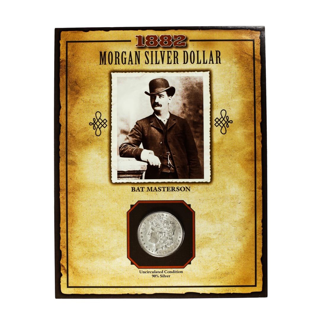 1882 $1 Morgan Silver Dollar Coin Bat Masterson Legends of the Wild West: One 1882 $1 Morgan Silver Dollar Coin Bat Masterson Legends of the Wild West.