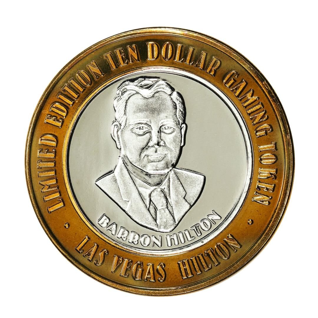 .999 Silver Hilton Las Vegas, Nevada $10 Casino Limited Edition Gaming Token: One .999 Silver Hilton Las Vegas, Nevada $10 Casino Limited Edition Gaming Token.