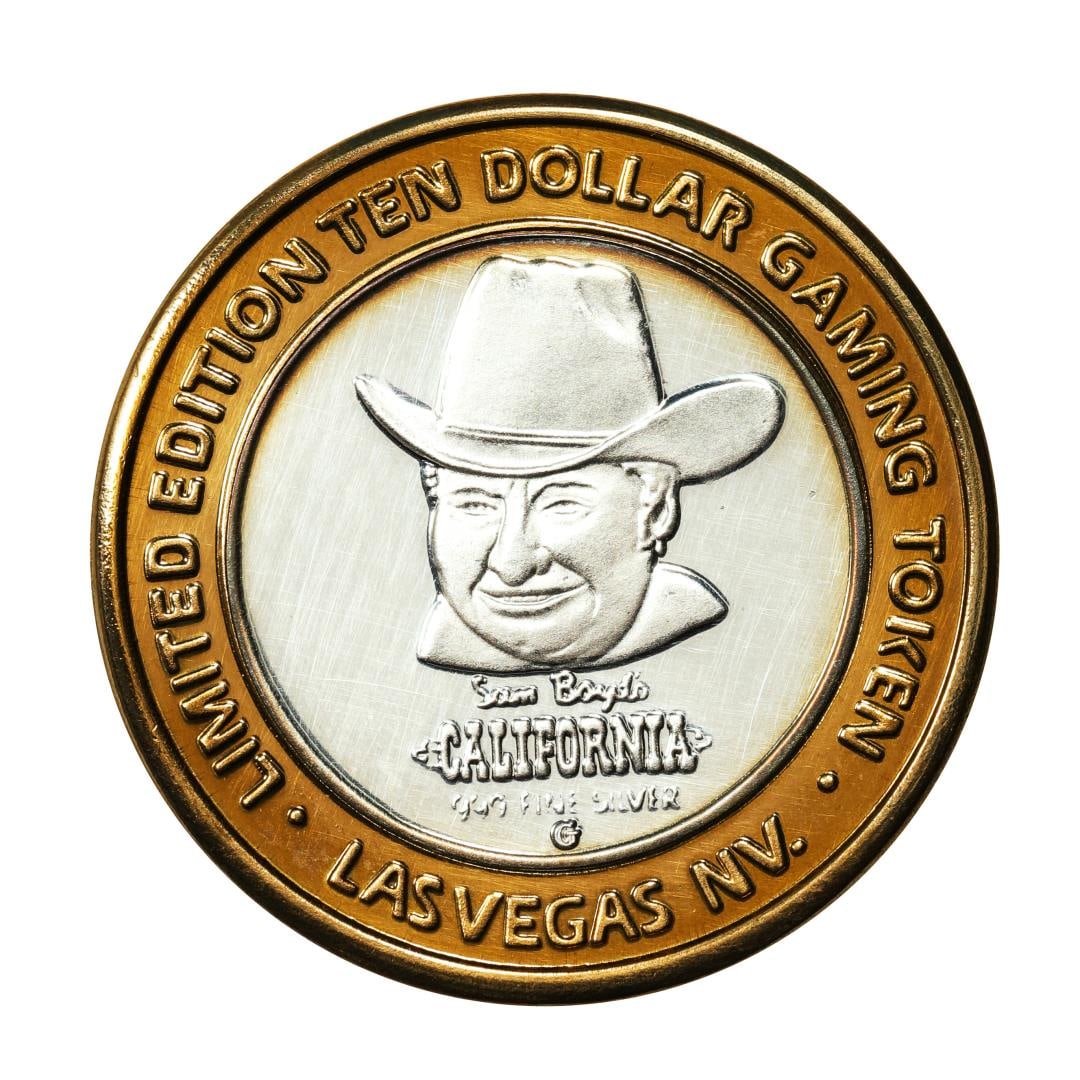 .999 Silver Sam Boyd's California Hotel $10 Casino Limited Edition Gaming Token: One .999 Silver Sam Boyd's California Hotel $10 Casino Limited Edition Gaming Token.