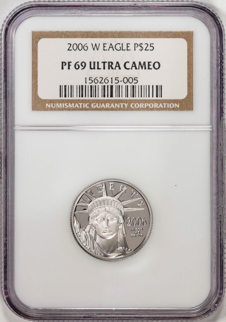 2006-W $25 Proof Platinum Eagle Coin NGC PF69 Ultra Cameo: One 2006-W $25 Proof Platinum Eagle Coin NGC PF69 Ultra Cameo. NGC Certified.