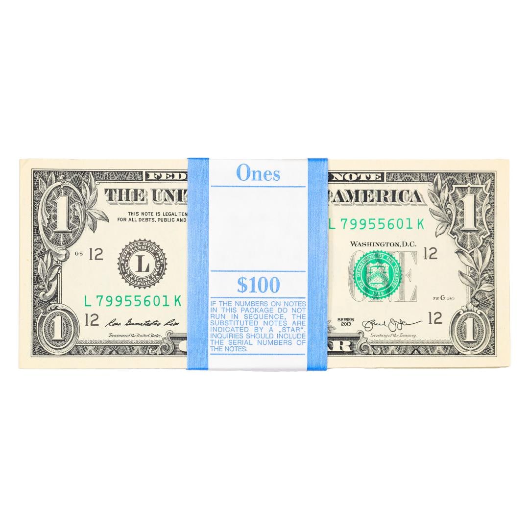 Pack of (100) Consecutive 2013 $1 Federal Reserve Notes San Francisco: One Pack of (100) Consecutive 2013 $1 Federal Reserve Notes San Francisco.