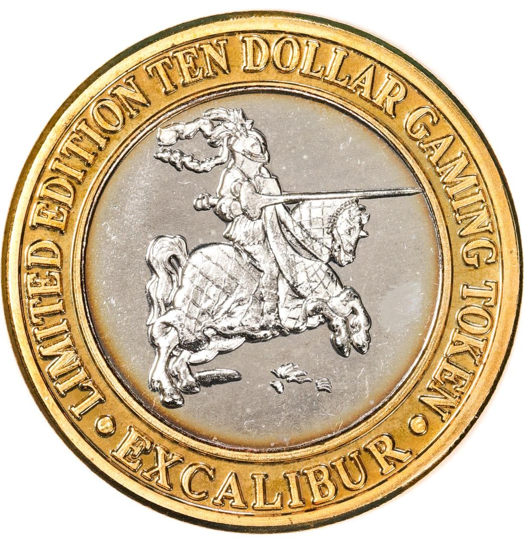 .999 Silver Excalibur Las Vegas Nevada $10 Casino Limited Edition Gaming Token: One .999 Silver Excalibur Las Vegas Nevada $10 Casino Limited Edition Gaming Token.