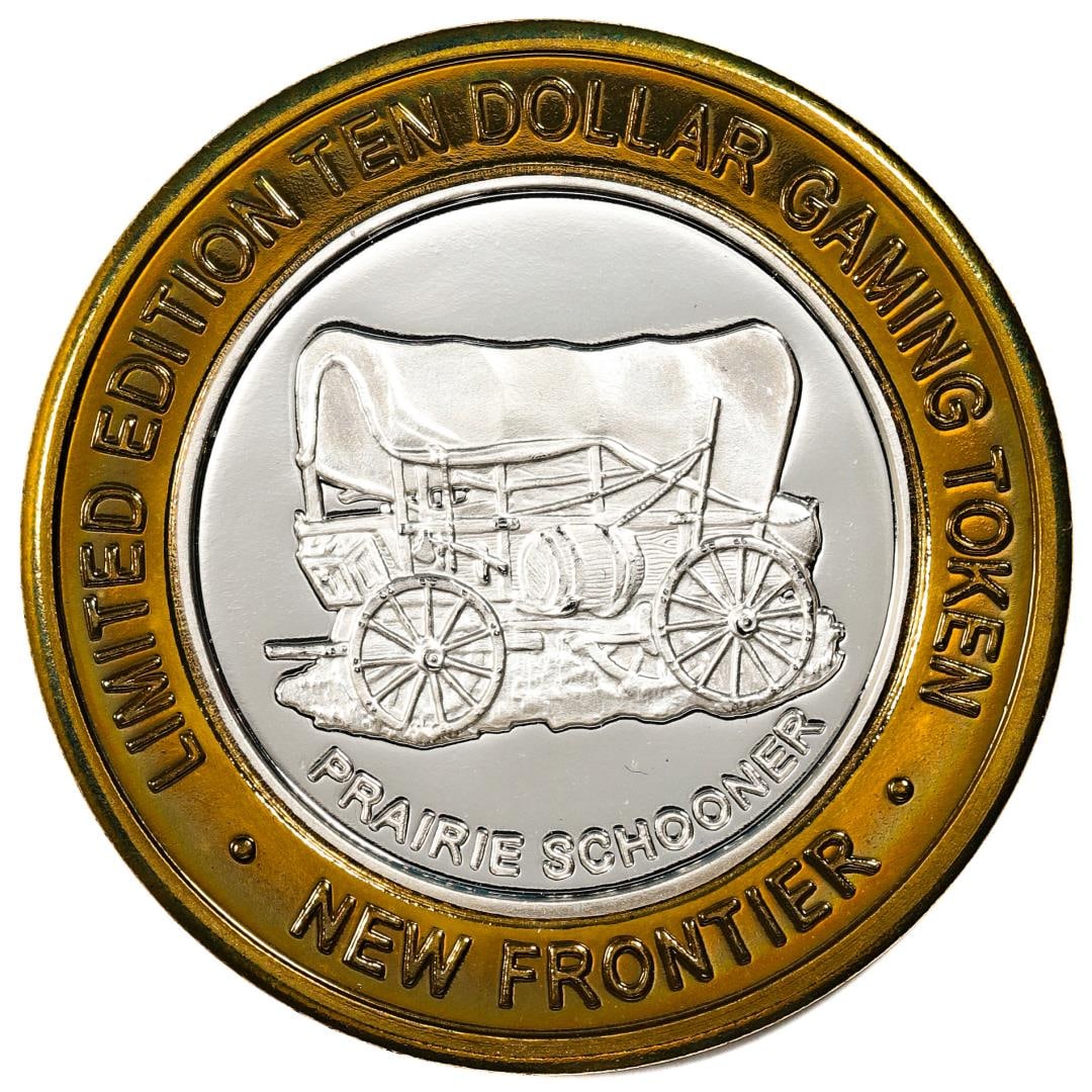 .999 Silver The New Frontier Las Vegas $10 Casino Limited Edition Gaming Token: One .999 Silver The New Frontier Las Vegas $10 Casino Limited Edition Gaming Token.