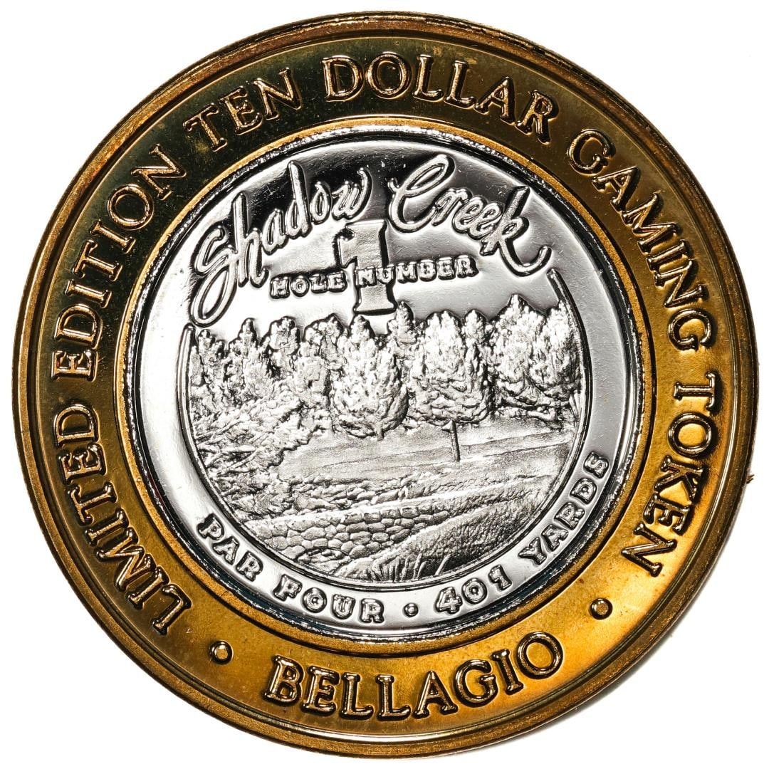 .999 Fine Silver Bellagio Las Vegas, Nevada $10 Limited Edition Gaming Token: One .999 Fine Silver Bellagio Las Vegas, Nevada $10 Limited Edition Gaming Token.