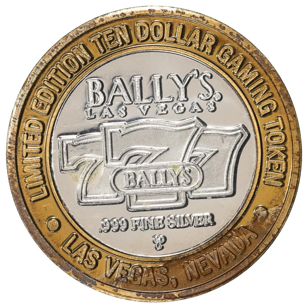 .999 Silver Bally's Las Vegas, Nevada $10 Casino Limited Edition Gaming Token: One .999 Silver Bally's Las Vegas, Nevada $10 Casino Limited Edition Gaming Token.