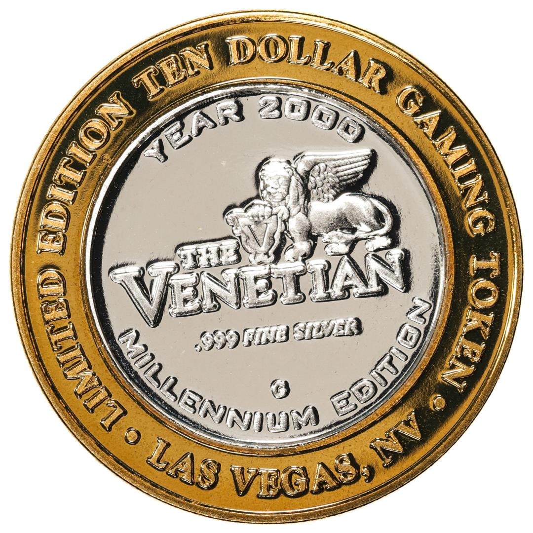 .999 Silver The Venetian Las Vegas Nevada $10 Casino Limited Edition Gaming Token: One .999 Silver The Venetian Las Vegas Nevada $10 Casino Limited Edition Gaming Token.