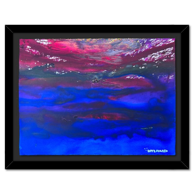 Wyland Original Watercolor on Paper: This is an untitled original watercolor painting on deckle edge paper by Wyland, hand signed by the artist. Includes Letter of Authenticity. Measures approximately 28" x 36" (framed), 22" x 30" (image