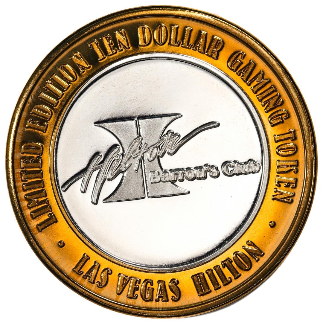.999 Silver Las Vegas Hilton Nevada $10 Casino Limited Edition Gaming Token: One .999 Silver Las Vegas Hilton Nevada $10 Casino Limited Edition Gaming Token.