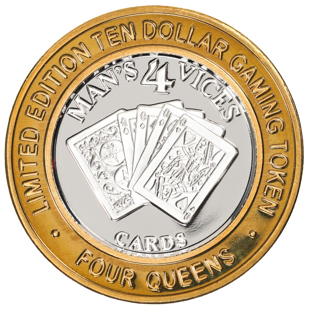 .999 Silver Four Queens Casino Hotel Las Vegas $10 Limited Edition Gaming Token: One .999 Silver Four Queens Casino Hotel Las Vegas $10 Limited Edition Gaming Token.