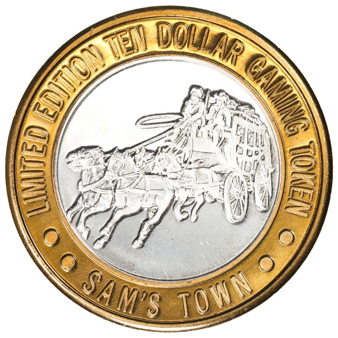 .999 Silver Sam Boyd's Sam's Town $10 Casino Gaming Token Limited Edition: One .999 Silver Sam Boyd's Sam's Town $10 Casino Gaming Token Limited Edition.