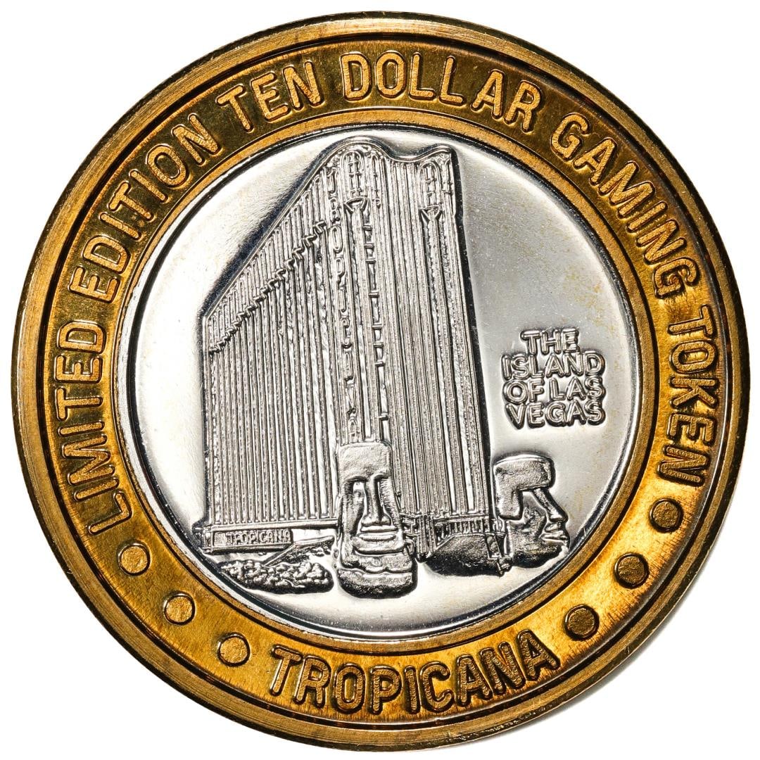 .999 Silver Tropicana Las Vegas, Nevada $10 Casino Limited Edition Gaming Token: One .999 Silver Tropicana Las Vegas, Nevada $10 Casino Limited Edition Gaming Token.