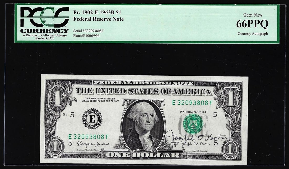1902-E $1 Federal Reserve Note Richmond PCGS Gem New 6699Q Courtesy Autograph: One 1902-E $1 Federal Reserve Note Richmond PCGS Gem New 6699Q Courtesy Autograph. PCGS Graded.