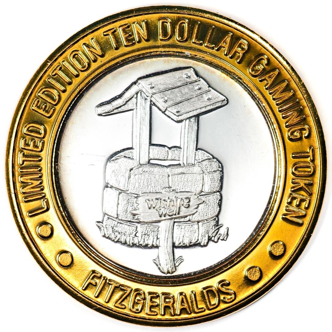 .999 Silver Fitzgerald's Casino & Hotel Las Vegas, NV $10 Limited Edition Gaming Token: One .999 Silver Fitzgerald's Casino & Hotel Las Vegas, NV $10 Limited Edition Gaming Token.