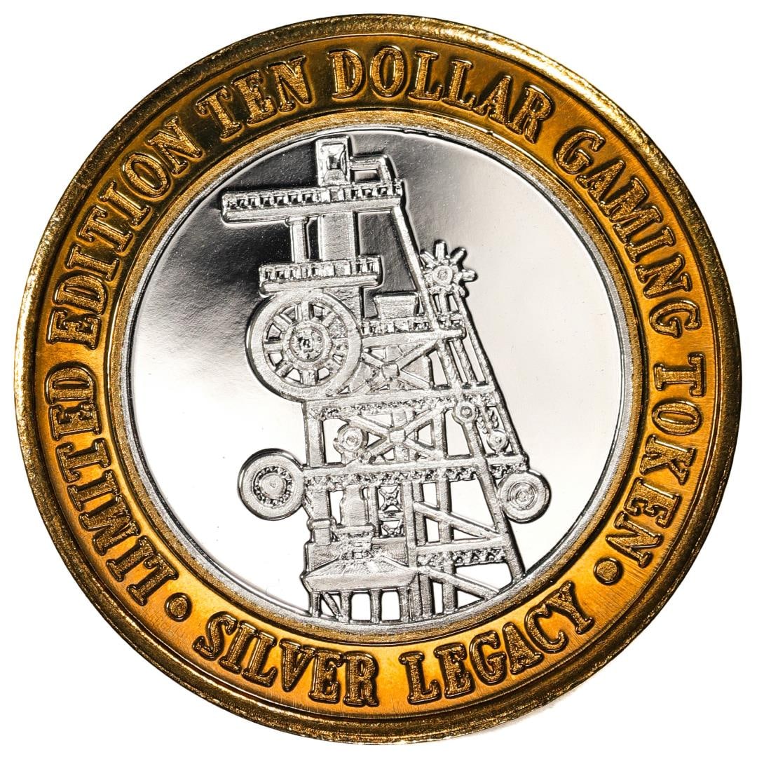 .999 Silver Silver Legacy Reno, Nevada $10 Casino Limited Edition Gaming Token: One .999 Silver Silver Legacy Reno, Nevada $10 Casino Limited Edition Gaming Token.