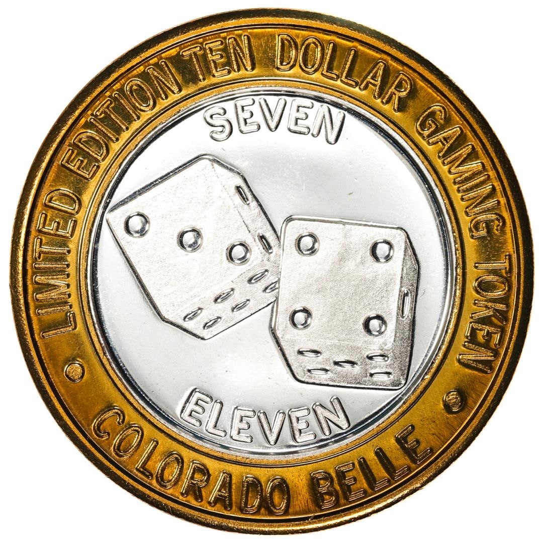 .999 Silver Colorado Belle Laughlin, Nevada $10 Casino Limited Edition Gaming Token: One .999 Silver Colorado Belle Laughlin, Nevada $10 Casino Limited Edition Gaming Token.
