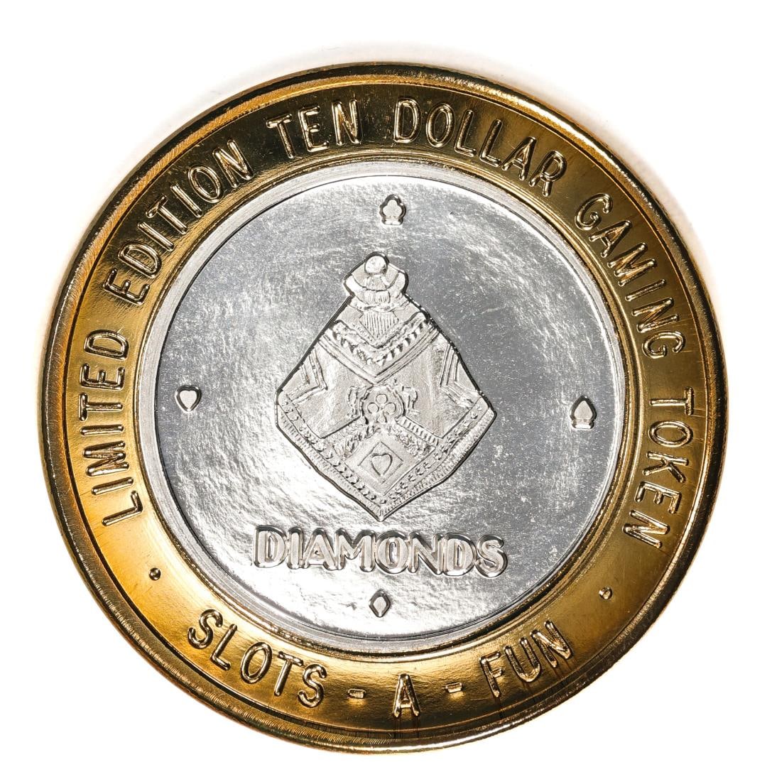 .999 Silver Slots A Fun Casino Las Vegas, NV $10 Limited Edition Casino Gaming Token: One .999 Silver Slots A Fun Casino Las Vegas, NV $10 Limited Edition Casino Gaming Token.